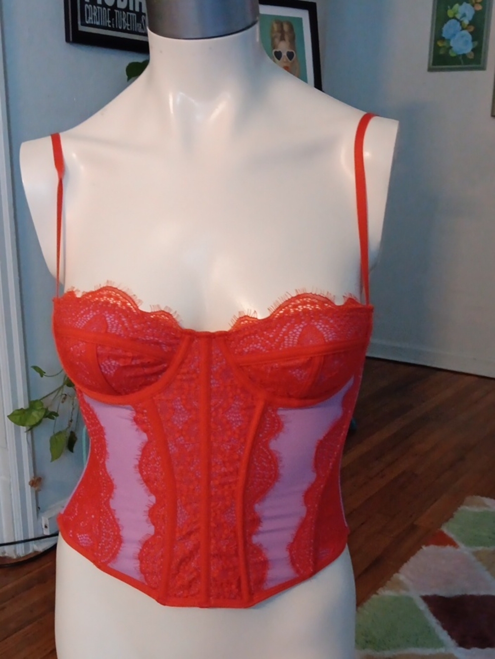 Urban Outfitters Vibrant Orange and Purple Bustier